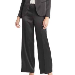 Anne Klein ANNE BLACK Women's Montreal Wide Leg High Rise Satin Pants,US 10